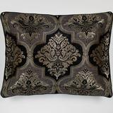 Nottingham Piped Damask Sham Black, King, Black