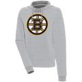 Women's Antigua Gray Boston Bruins Axe Bunker Tri-Blend Pullover Hoodie