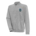 Men's Antigua Heather Gray Seattle Kraken Victory Full-Zip Jacket