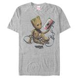 Men's Groot Heather Gray Guardians of the Galaxy Tape T-Shirt