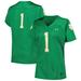 Women's Under Armour #1 Kelly Green Notre Dame Fighting Irish Replica Football Jersey