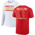 Men's Fanatics Branded Red/White Kansas City Chiefs Two-Pack 2023 Schedule T-Shirt Combo Set