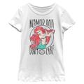 Girls Youth White The Little Mermaid Hair Don't Care T-Shirt