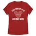 Women's Red Mickey Mouse Family Holiday Mode T-Shirt