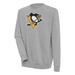 Men's Antigua Heather Gray Pittsburgh Penguins Victory Pullover Sweatshirt