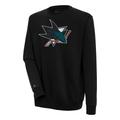 Men's Antigua Black San Jose Sharks Victory Pullover Sweatshirt