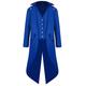 Sangdut Medieval Vintage Halloween Tailcoat Jacket Costumes for Boys, Gothic Victorian Frock Coat Uniform, Children Steampunk Victorian Renaissance Vampire Cosplay Outfits for Kids (Blue, XL)
