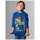 Longsleeve TRIGEMA "TRIGEMA Langarmshirt mit coolem Auto-Print" Gr. 104, blau (royal) Kinder Shirts Langarm
