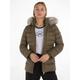 Daunenjacke TOMMY HILFIGER "TYRA DOWN JACKET WITH FUR" Gr. M (38), grün (army green) Damen Jacken Winterjacken