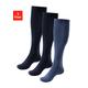 Kniestrümpfe BENCH. Gr. 47-48, blau (2 x navy, 1 jeans) Herren Socken Kniestrümpfe