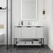 Latitude Run® Minkley 47.2" Free Standing Single Bathroom Vanity w/ Resin Top Wood/Plastic in White | 35 H x 47.2 W x 18.1 D in | Wayfair