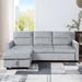 Gray Sectional - Latitude Run® Constanse Reversible Sleeper Sectional Sofa w/ Storage Chaise Velvet, Metal | 33.5 H x 81.5 W x 60 D in | Wayfair