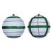 Vickerman 733318 - 6" White Green / Red Stripe Glitter Ball Christmas Tree Ornament (4 Pack) (N231811D)