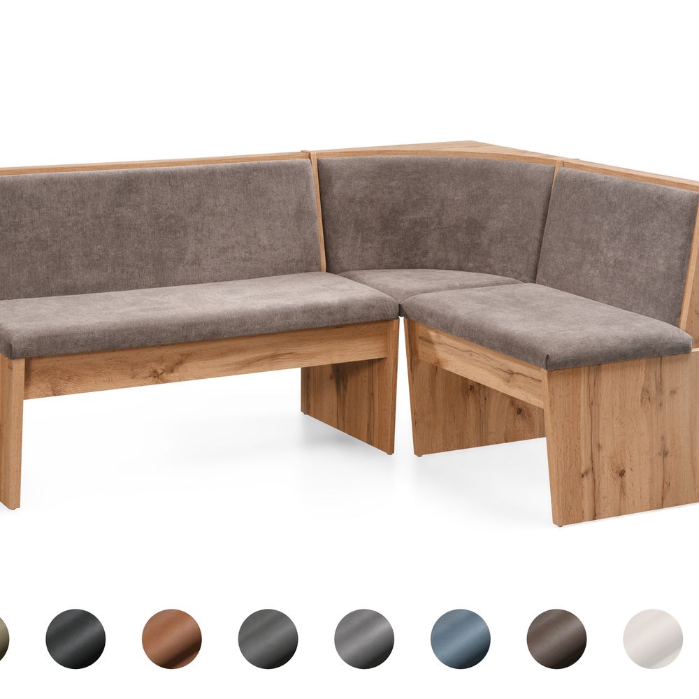 Schösswender »Inka« Eckbank 147x187 cm / Gavin 203 dunkelbraun / offen / Spitzecke / Appalachian Oak Dekor Image