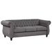 82" Upholstered Loveseat Polyester Fabric Sofa Button Tufted Back Arm Chaise with Nailheads and Tapered Legs for Livingroom