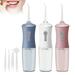 Genkent Cordless Water Flosser 300ML Dental Oral Irrigator for Home & Travel IPX7 Waterprooof 3 Flossing Modes 4 Jet Tips Pink