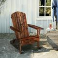 GoDecor Wood Adirondack Chair Outdoor Folding Chair Patio Seat Lawn Chair