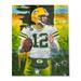 Aaron Rodgers Green Bay Packers Autographed Stretched 30" x 40" Embellished Away Giclee Canvas with Accents by Artist Cortney Wall - Limited Edition #1 of 1