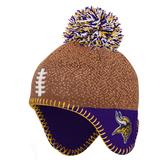 Preschool Brown Minnesota Vikings Football Head Knit Hat with Pom
