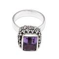 Purple Deity,'Traditional Two-Carat Faceted Amethyst Cocktail Ring'