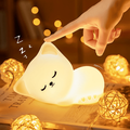 Children s night light cat light 16 color + faucet + silicone children s night light children s room USB charging cordless night light baby night light cat night light