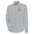 Men's Antigua Heather Gray/Charcoal Los Angeles Rams Carry Long Sleeve Button-Up Shirt