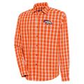 Men's Antigua Orange Denver Broncos Carry Long Sleeve Button-Up Shirt