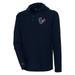 Men's Antigua Navy Houston Texans Strong Hold Long Sleeve Henley Hoodie T-Shirt