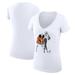 Women's G-III 4Her by Carl Banks White Anaheim Ducks Hockey Girls V-Neck Fitted T-Shirt