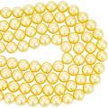2 Strands Natural Shell Pearl Beads 8mm Electroplated Round Loose Beads Polished Pearl Beads Charms for Bracelets