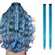 human hair wigs for women Color Card Wig Piece Long Straight Hair Single Card Two Piece Color Hair Extension Piece Gradient Hanging Ear Bleach Dyed Wig Adult Female Costume Wigs Toupees R