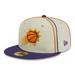 Men's New Era Cream/Purple Phoenix Suns Piping 2-Tone 59FIFTY Fitted Hat