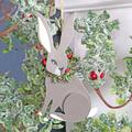 Grey Hare With Wreath Christmas Tree Decoration