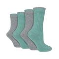 Wildfeet Womens 4 Pack Ladies Cable Knit Socks