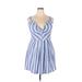 Derek Heart Casual Dress: Blue Chevron Dresses - Women's Size 2X-Large