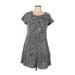 Style&Co Casual Dress - Mini Scoop Neck Short sleeves: Gray Dresses - Women's Size Large