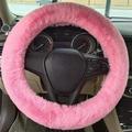 STEVE YIWU Fluffy Steering Wheel Cover for Women/Girls/Ladies Fuzzy Steering Wheel Cover Winter Warm Faux Wool Plush Car Wheel Cover Furry Steering Wheel Protector Universal Fit 15 Inch (Pin