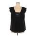 Nine West Short Sleeve Blouse: Black Tops - Women's Size 14
