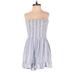 Angie Casual Dress - Mini Sweetheart Sleeveless: Blue Stripes Dresses - Women's Size Medium