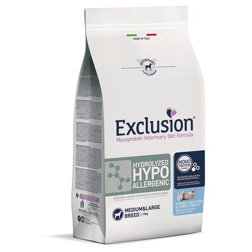 Sparpaket: 2x12kg Exclusion Diet Hydrolyzed Hypoallergenic Medium/Large Fisch & Maisstärke...