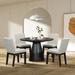 Latitude Run® Juwariya Round 46.5" Dining Set Wood/Upholstered in Black | 30.25 H x 46.5 W x 46.5 D in | Wayfair 5203518DEB614A0CB9220BA4D199A047