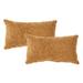 Joss & Main Zavia Textured Indoor Lumbar Pillow Set Of 2 Polyester/Polyfill blend in Orange | 6 H x 12 W x 18 D in | Wayfair