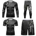 T-shirt rashguard pour homme maillot de corps MMA jiu jitsu rashguard pantalones