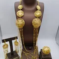 Ensemble de bijoux en or de Dubaï pour femmes bijoux africains et indiens longs glands collier