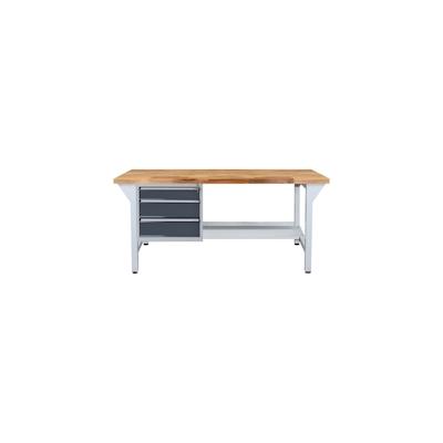 PROREGAL Werkbank Rhino Plus mit 3 Schubladen | HxBxT 84x150x70cm | Traglast 500kg | Lichtgrau/Anthrazitgrau Image