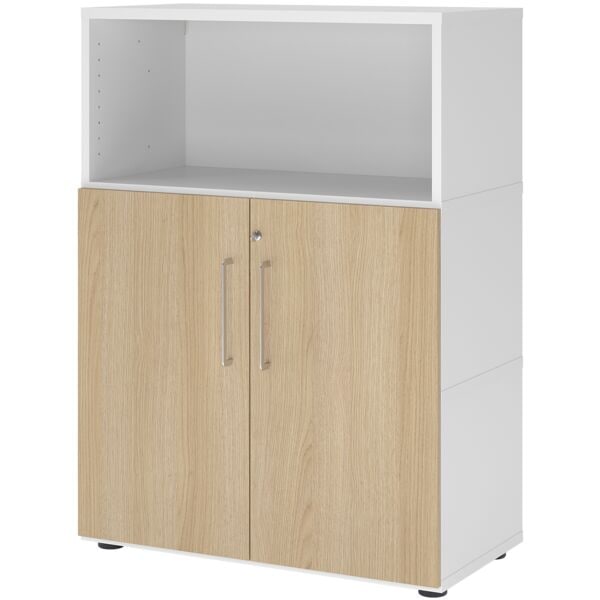 HAMMERBACHER Regalschrank »Flexwall« 80 cm breit 3 OH abschließbar weiß, 80x110x40 cm