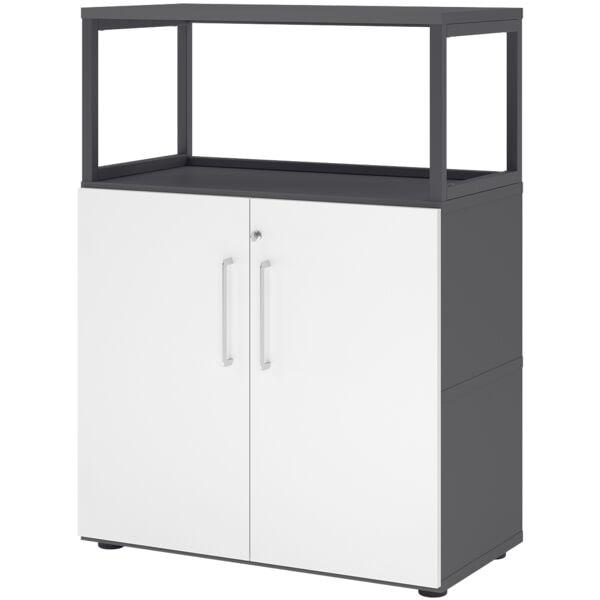 HAMMERBACHER Regalschrank »Flexwall« 80 cm breit 3 OH Stahlrahmen grau, 80x110x40 cm