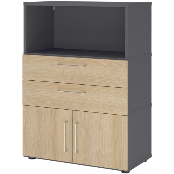 HAMMERBACHER Regalschrank »Flexwall« 80 cm breit 3 OH grau, 80x110x40 cm