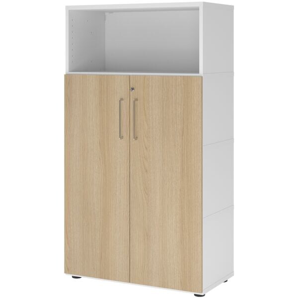 HAMMERBACHER Regalschrank »Flexwall« 80 cm breit 4 OH weiß, 80x145.2x40 cm