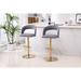 Modern Grey Velvet Swivel Bar Stool Counter Height Barstools W/ Back Adjustable Kitchen Island Chairs for Dining Room (Set of 2)